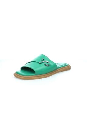 Emerald Green Slide with Metal Bit Accent - Women